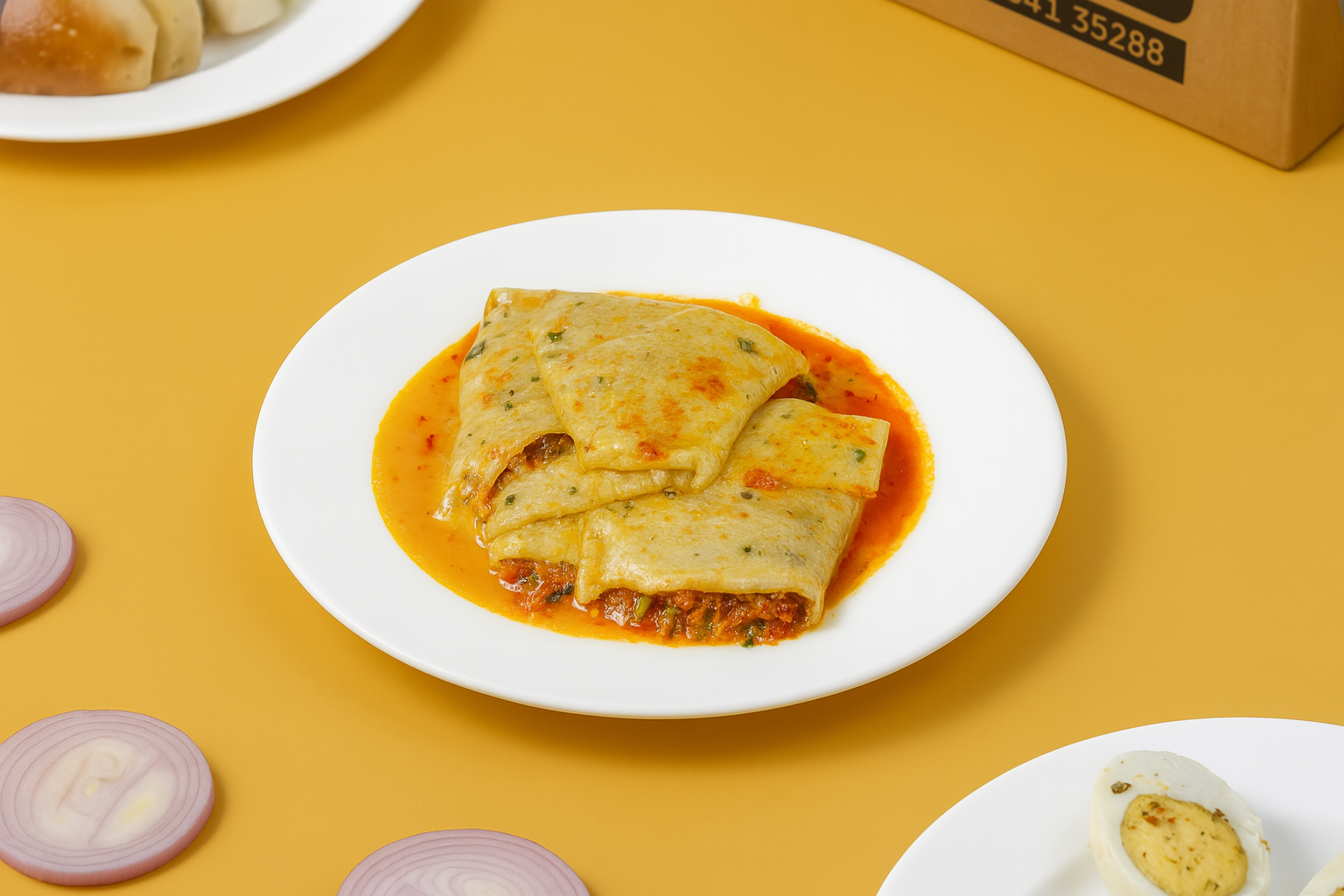 Kolhapuri Egg Chicken Roll